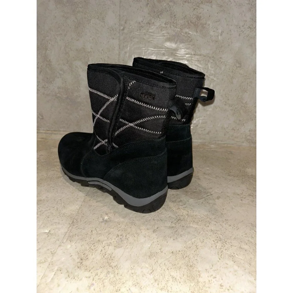Merrell Black Jungle Moc Quilt Opti-Warm Winter Snow Boots Kids Size 5